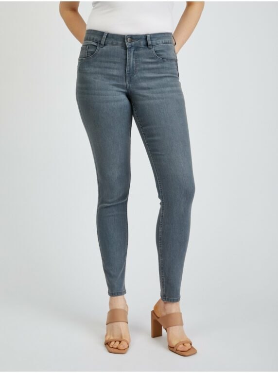 Šedé dámské skinny fit džíny