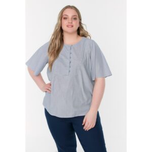 Trendyol Curve Indigo Front Buttoned Woven