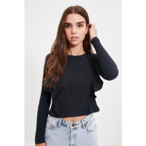 Trendyol Navy Blue Knitted Blouse With