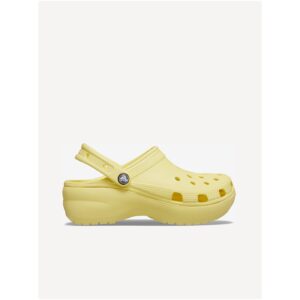 Žluté dámské pantofle na platformě Crocs Classic
