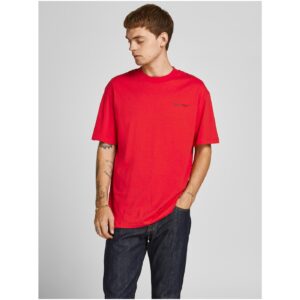 Červené tričko Jack & Jones Grid