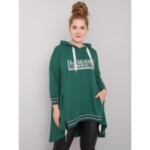 Dark green women's sweatshirt of a larger size with a