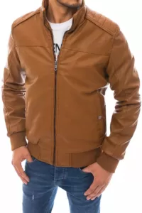 Men's khaki leather jacket