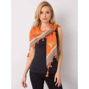 Orange scarf with colorful