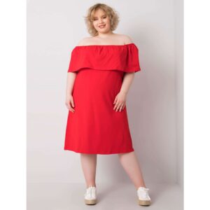 Red plus size dress with a