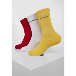 Wording Socks 3-Pack Yellow/red/white