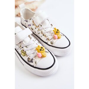 Children's Sneakers With Velcro Print White