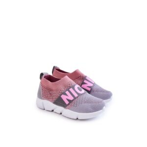 Children's Sport Slip-On Shoes Pink and Grey