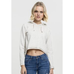 Ladies Cropped Terry Hoody offwhite