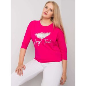 Larger cotton fuchsia blouse with printed