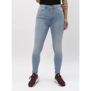 Světle modré skinny džíny s vysokým pasem ONLY