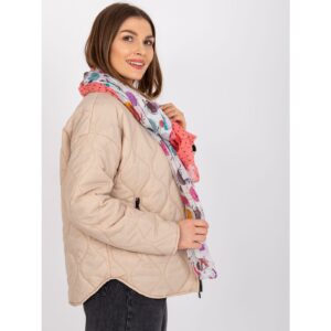 White-coral scarf with print