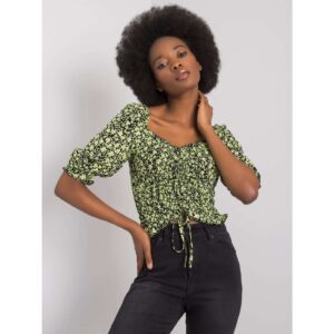Black and green blouse with