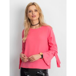 Coral blouse with tying and