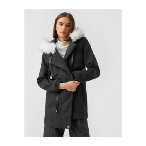 Koton Fur Hooded Coat