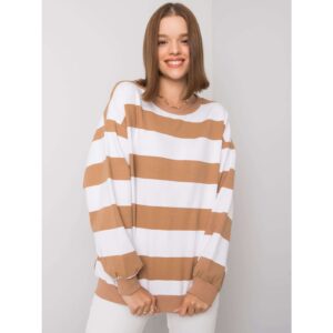 White-camel sweatshirt without striped