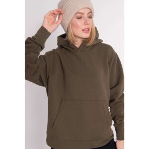 BSL Khaki cotton hooded sweatshirt made of