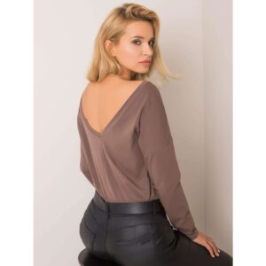 Brown blouse with a neckline on