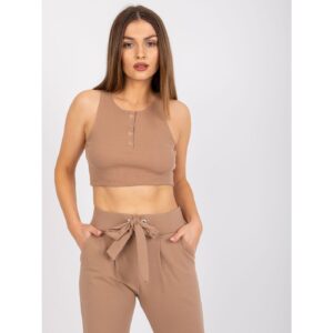 Camel top with zippers
