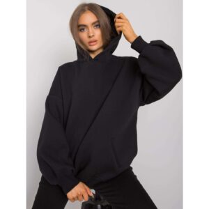 Women's black cotton sweatshirt