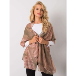 Women's pink and beige scarf with