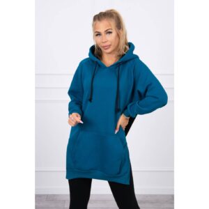 Two-color hooded dress marine