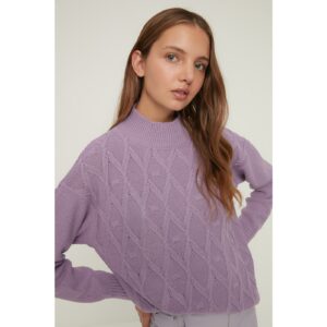 Trendyol Lilac Knit Detailed Knitwear