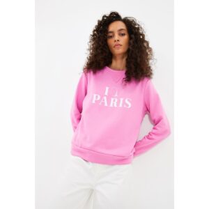 Trendyol Pink Basic Printed Slim Knitted