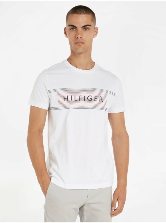 Bílé pánské tričko Tommy Hilfiger Brand Love