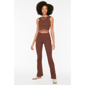 Trendyol Brown Ribbed Knitted