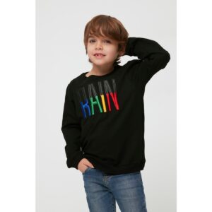Trendyol Black Embroidered Boy Knitted