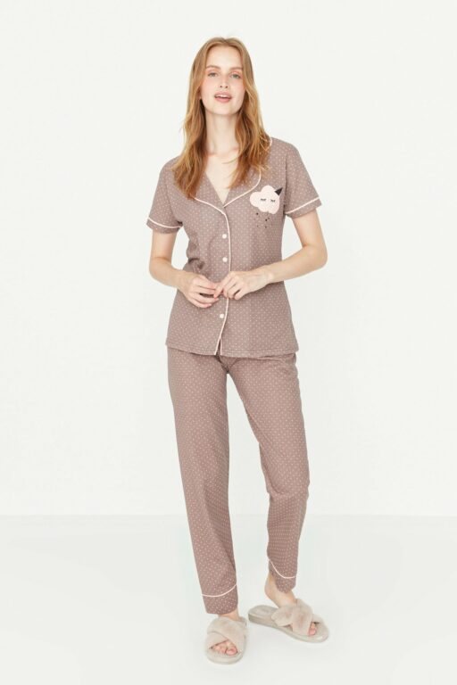 Trendyol Pajama Set - Brown
