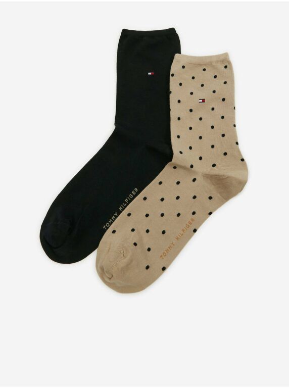 Tommy Hilfiger Sada dvou párů dámských ponožek v béžové