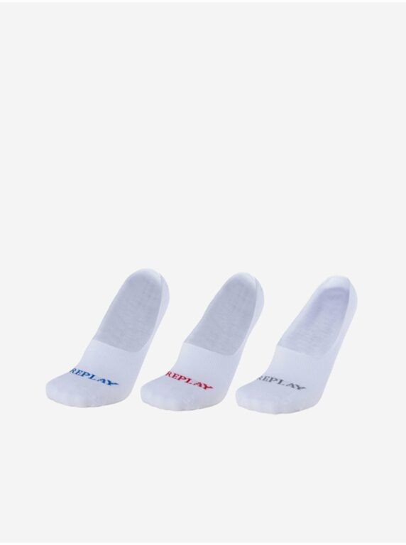 Sada tří párů ponožek v bílé