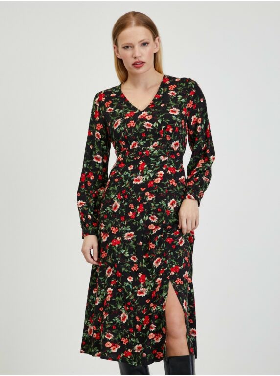 Orsay Červeno-černé dámské květované šaty