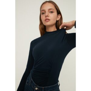 Trendyol Navy Blue Ruffle Detailed Knitted