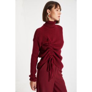 Trendyol Claret Red Side Drawstring Knitwear