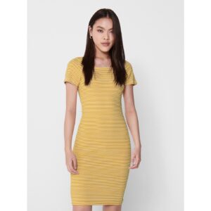 Žluté pruhované basic šaty ONLY Fiona -