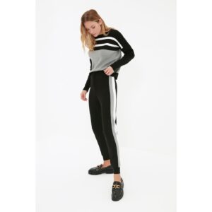 Trendyol Black Striped Sweater Cord Detailed