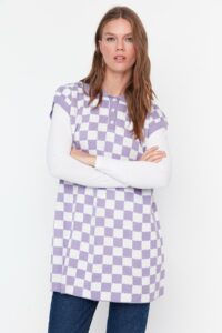 Trendyol Purple Checker Pattern