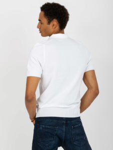 Men's smooth white polo shirt made of