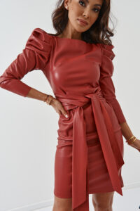 Stylish dress made of soft and elastic red