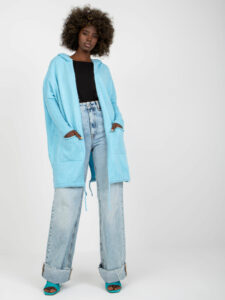 Light blue women's cardigan with a