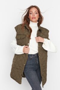 Trendyol Khaki Oversize Quilted Inflatable
