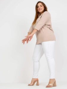 Plus size beige blouse with