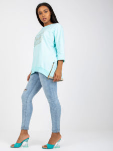 Mint plus size blouse with an