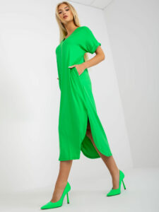 Green oversize dress with pockets