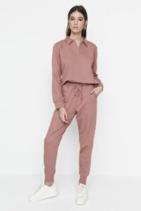 Trendyol Dried Rose Knitted Tracksuit