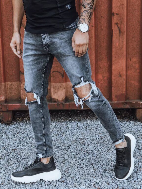 Tmavě šedé pánské džíny
