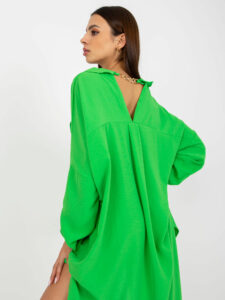 Light green asymmetric shirt dress